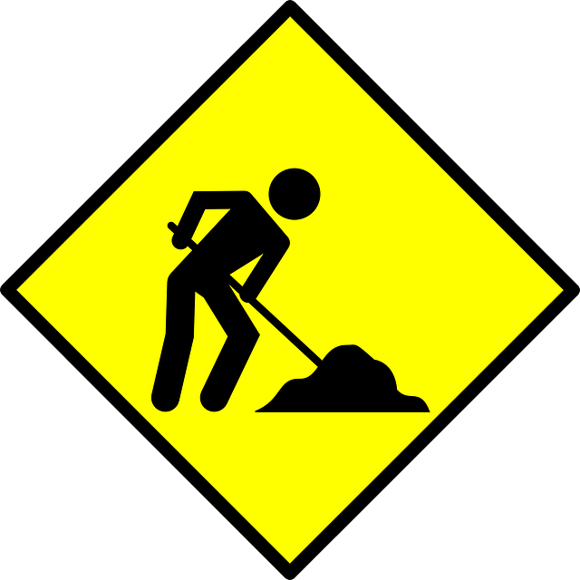 Under construction: https://pixabay.com/vectors/sign-road-under-construction-34184/